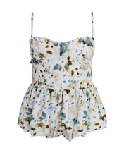 Load image into Gallery viewer, Strap Peplum Top - White Floral