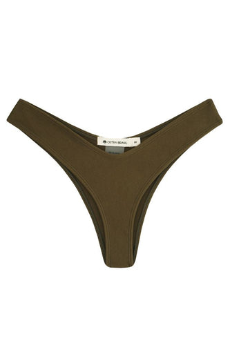 Hang Glider Bikini Bottom - Greenish Brown Crepe