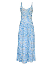 Load image into Gallery viewer, Ruched Maxi Dress - Blue Floral