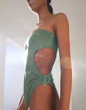 Load image into Gallery viewer, Bandeau Cut-Out One Piece - Leaf Green