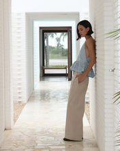 Load image into Gallery viewer, Pleated Pocket Pants Bottom - Ice Denim