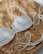 Load image into Gallery viewer, Robust Bias Fixed Strap Bikini Top - Off-White Texture