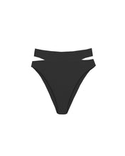 Load image into Gallery viewer, Slit Hang Glinder Bikini Bottom - Black Ribbed