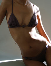 Load image into Gallery viewer, Triangle Thomas Ring Bikini Top  - Chocolate Brown
