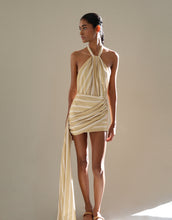 Load image into Gallery viewer, Ruched Mini Skirt Bottom - Banoffee Stripes