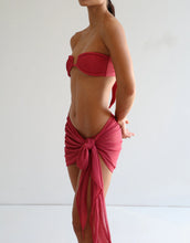 Load image into Gallery viewer, Ruched Mini Pareo Bottom - Pomegranate Tulle
