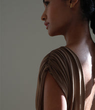 Load image into Gallery viewer, Draped Cut-Out One Piece - Brown Crepe