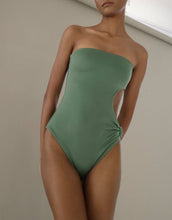 Load image into Gallery viewer, Bandeau Cut-Out One Piece - Leaf Green