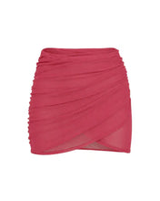 Load image into Gallery viewer, Ruched Mini Pareo Bottom - Pomegranate Tulle