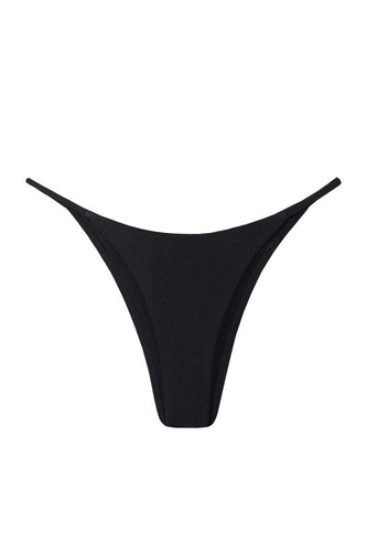 Triangle With Fixed Strap Bikini Bottom - Black Crinkled
