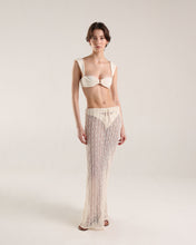 Load image into Gallery viewer, Backstitch Bias Furrowed Bikini Top - Off-White texture