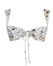Load image into Gallery viewer, Ruched Bias Bikini Top - White Floral