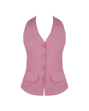 Load image into Gallery viewer, Halter Vest Top - Salmon Pink Linen