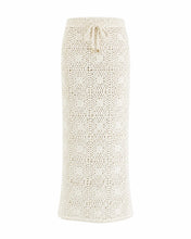 Load image into Gallery viewer, Low Waist Straight Crochet Maxi Skirt Bottom - Off-White Crochet