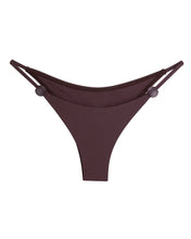 Load image into Gallery viewer, Triangle With Fixed Strap Loops Bikini Bottom  - Chocolate Brown