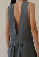 Load image into Gallery viewer, Tailoring side armholes pleats beach outing - Graphite Linen