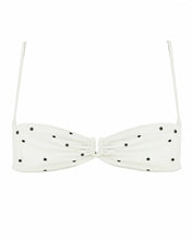 Load image into Gallery viewer, Ruched Slider Bikini Top - Off-White Polka Dot Print