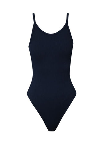 Tank Top Bodysuit - Ribbed Black