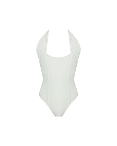 Ruched Tie Swimsuit - Off-White