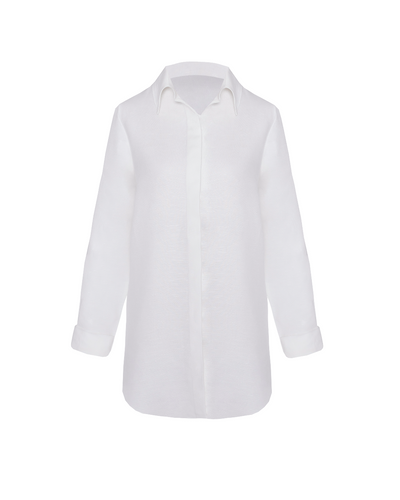 Tailoring Chemisier Top - Off-White Linen