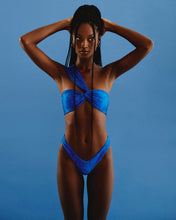 Load image into Gallery viewer, One-side Band Bikini top - Blue Waves