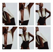 Load image into Gallery viewer, Drop Draped Swimsuit - Off-White