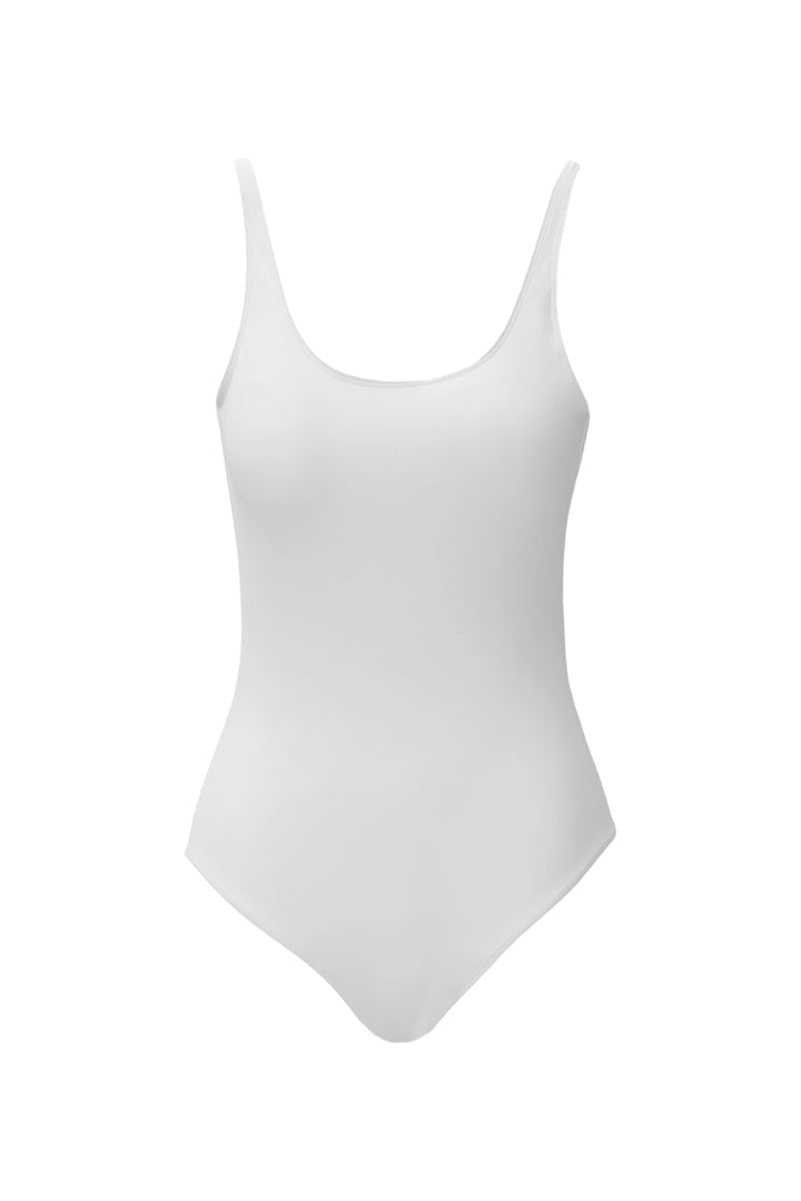 Round Neck Swimsuit - White