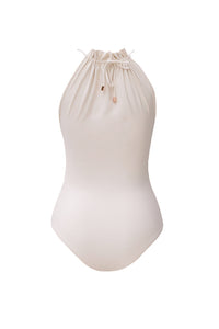 Ruched Neck Swimsuit - Off-White