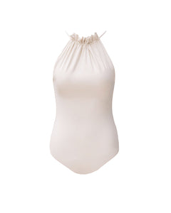 Ruched Neck Swimsuit - Off-White