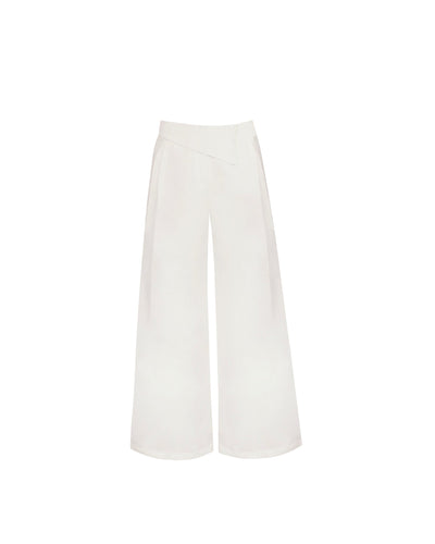 Low Pala Pregas Tailoring Pantaloon Bottom - Off-White Linen