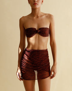 Strapless Square Top - Brown Rajas