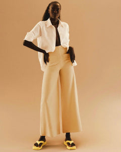 Tailoring Shirt Top - Off-White Linen