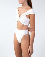 Load image into Gallery viewer, Crossed Shoulder to Shoulder Bikini Top  - Off-White