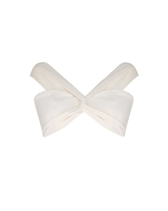 Crossed Shoulder to Shoulder Bikini Top  - Off-White