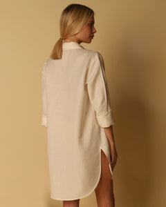 Tailoring Chemisier Top - Off-White Linen