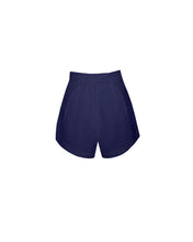 Load image into Gallery viewer, Short Bottom Pleats Detail Waistband Tailoring - Navy Blue Linen