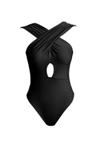 Load image into Gallery viewer, Inverted Neckline Swimsuit - Black