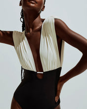 Load image into Gallery viewer, Drop Draped Swimsuit - Off-White