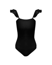 Load image into Gallery viewer, Ruffle Strap Straight Swimsuit - Black