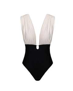 Drop Draped Swimsuit - Off-White