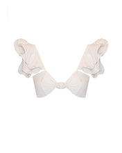 Load image into Gallery viewer, Ruffled Front Knot Bikini Top - Off-White