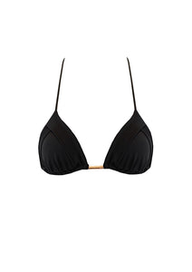 Triangle with Flared Cup Bikini Top - Black