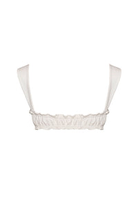 Ruched Straight Bikini Top - Off-White