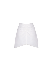 Load image into Gallery viewer, Short Ruched Detail Skirt Bottom - Off-White Linen